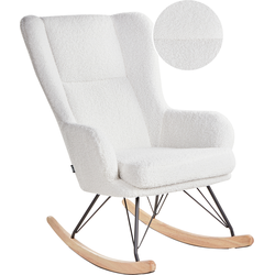 Beliani LUOMA - Schommelfauteuil-Wit-Bouclé