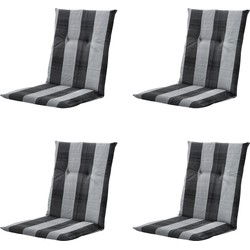 Madison -  Tuinstoelkussen Lage Rug Alice grey - Ca. 105x50 cm - Set van 4