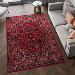 Keshan Oosters Vloerkleed Herat - Laagpolig - Klassiek Vintage Tapijt - Rood- 250x350 CM