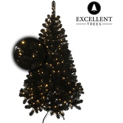 Zwarte kerstboom Excellent Trees® LED Stavanger Black 210 cm met verlichting - 500 Lampjes