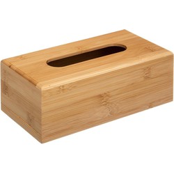 5Five tissuebox/tissuedoos - bamboe/hout - 25 x 13 x 9 cm - lichtbruin - Tissuehouders