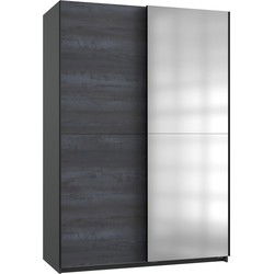 Kledingkast met 2 schuifdeuren waarvan 1 spiegel - L135 cm
