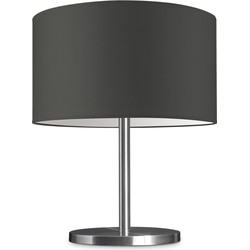 Moderne tafellamp Bling - antraciet - tafellamp Mauro inclusief lampenkap 40/40/22cm - tafellamp hoogte 35.6 cm - geschikt voor E27 LED lamp - Tafellamp geschikt voor woonkamer, slaapkamer, thuiskantoor