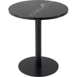 Kick bijzettafel Marble rond hoog - Zwart