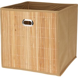 Storage Solutions Opbergmand/kastmand - bamboe/kunststof - 28 liter - naturel - 31 x 31 x 31 cm - Opbergmanden