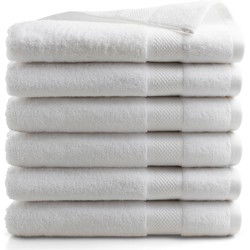 DoubleDry Handdoeken Set 70 x 140 cm - 6 stuks - 100% zacht katoen 500 g/m2 - 6x Wit