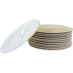 OTIX Ontbijtborden - Bordenset - 12 Persoons - 20cm - Dessertbord - Ontbijtborden - Wit - Porselein - LUNA