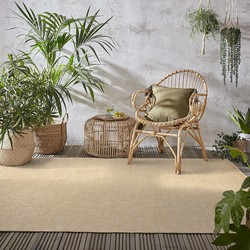 Jute Look Buitenkleed - Ceres Effen Naturel - 160 X 230 CM