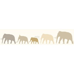 ESTAhome XXL behangrand olifanten beige - 50 x 400 cm - 157322