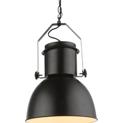 Industriële hanglamp Kutum - L:27cm - E27 - Metaal - Zwart