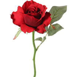 Topart Kunstbloem - roos Alice - rood - 30 cm - kunststof - decoratie - Kunstbloemen