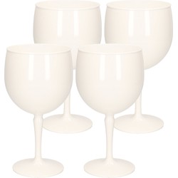 4x stuks onbreekbaar gin tonic glas wit kunststof 40 cl/400 ml - Cocktailglazen