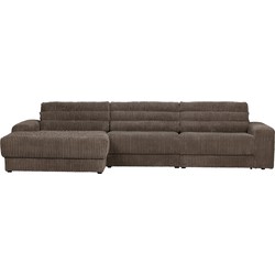 BePureHome Date Chaise Longue Links - Grove Ribstof - Mud - 78x316x162