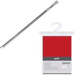 MSV Douchegordijn met ophangstang - uitschuifbaar 75-125 cm - rood - 180 x 200 cm - polyester - Douchegordijnen