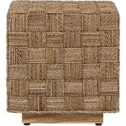 MUST Living Side table Chess Board,43x40x40 cm, natural abaca