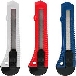 Afbreekmessen 18 mm set van 3 extra grip met veiligheidssluiting