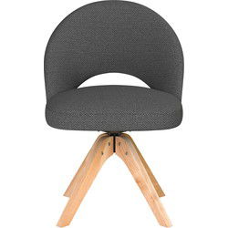 Eetkamerstoel Mick Grijs Houten Swivel - Giga Meubel