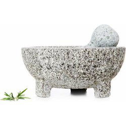 Cosy & Trendy Vijzel met stamper - grijs - graniet - D20cm - Vijzel en mortier