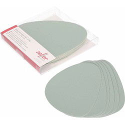 Zeller Glazenonderzetters - 12x stuks - Lederlook Mintgroen - 10x12cm - Glazenonderzetters