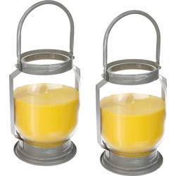 Atmosphera Citronella kaars/lantaarn - 2x - in glas - 65 branduren - geurkaarsen