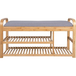 Leitmotiv - Bankje Arch Double Shelf - Grijs