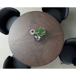Eettafel Donkerbruin - 	120x120x75cm - Eikenhout - Tafel Latina