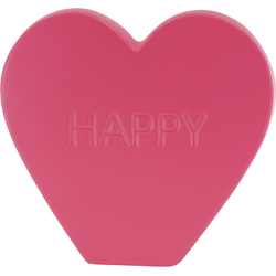 Ornament- Candy Heart  'HAPPY'- Neon Pink- 20x4x18,5cm