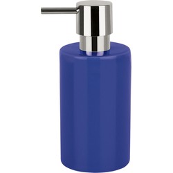 Spirella zeeppompje/dispenser Sienna - glans blauw - porselein - 16 x 7 cm - 300 ml - Zeeppompjes