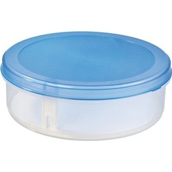 Taartdoos - 3x - transparant/blauw - rond - 35 cm - met lift - bewaardoos - Taartplateaus