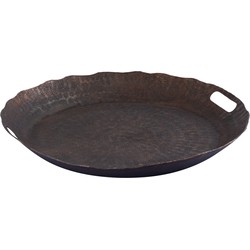 PTMD Semin Copper alu round rustic tray wavy edge M