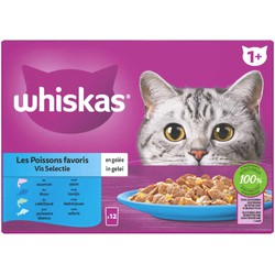 Vis Selectie in gelei maaltijdzakjes multipack 12x85g dierensnack