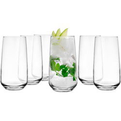 Glasmark Longdrinkglazen - 6x - Tumblers - 480 ml - glas - waterglazen - Longdrinkglazen