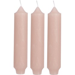 Palermo kaarsen set 3 stuks dia. 3.5 x H 17 cm zacht roze