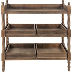 Clayre & Eef Sidetable  99x44x99 cm Bruin Hout Rechthoek Wandtafel