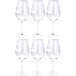 6x Witte wijn glazen 52 cl/520 ml van kristalglas - Wijnglazen