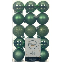 Decoris kerstballen - 30x st - groen - D6 cm - kunststof - Kerstbal