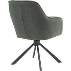 Eetkamerstoel Donkergroen Stof - Incl. Rugleuning - 65x59x86cm - Select Avola - Set van 2
