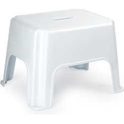 Plasticforte Keukenkrukje/opstapje - 40 x 30 x 28 cm - wit - Huishoudkrukjes