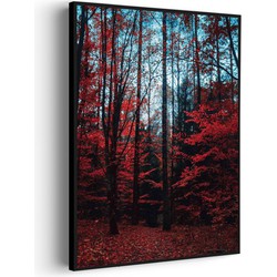 Muurwerken Akoestisch Schilderij - Het rode bos - Geluidsdempend Wandpaneel - Wanddecoratie - Geluidsisolatie - PRO (AW 0.90) L (72X100)