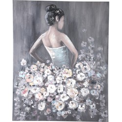 PTMD Daiven Grey canvas wall panel flower dress