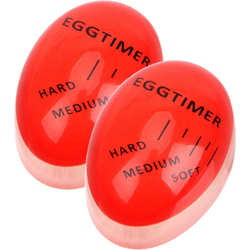 OTIX Eierwekker - Set van 2 - Egg timer - Makkelijk eieren koken - Rood - 6x4.5x3 cm - Kunststof - Verkleurend