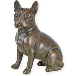 A BRONZE SCULPTUR OF A SITTING BULLDOG