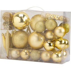Cosy & Trendy Kerstballen - 53-delig - goud - ornamenten en piek - Kerstbal