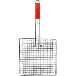Elite BBQ/barbecue rooster - klem grill - metaal/hout - 22 x 46 x 1 cm - barbecueroosters
