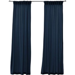 Larson - Velvet Gordijnen - 2.8m x 2.5m - Haken - Blauw