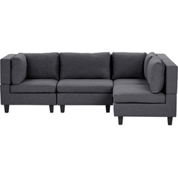 UNSTAD - 4-zitsbank modulair - Donkergrijs - Linkszijdig -  Polyester