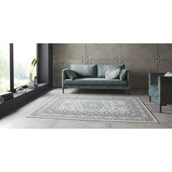 Klassiek vloerkleed - Parun Blauw/Crème - 80 X 250 CM