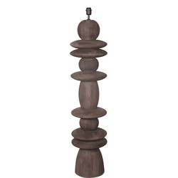 PTMD Callain Brown Mango Wood Floor Lamp Base Round