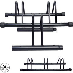4toolz® Stabiel metalen Fietsenrek voor Drie Fietsen - Zwart