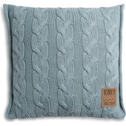 Knit Factory Sasha Sierkussen - Stone Green - 50x50 cm - Inclusief kussenvulling